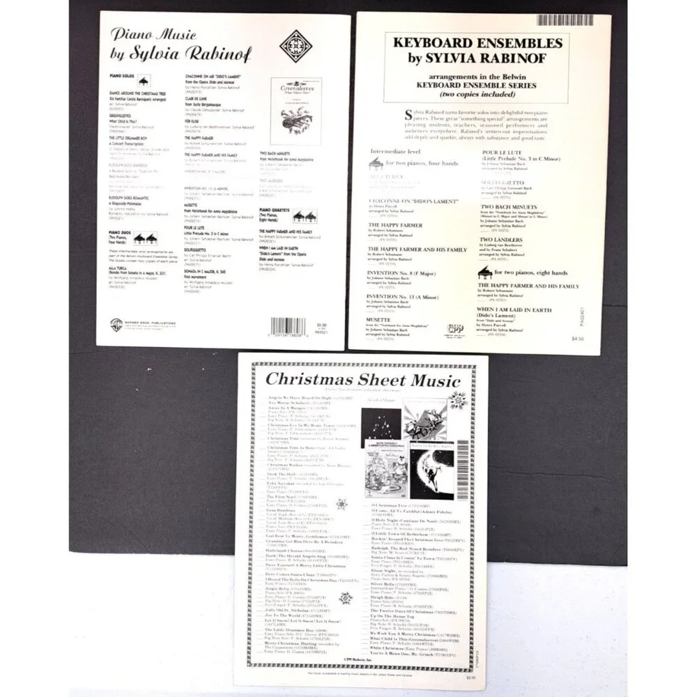 Vintage Christmas Sheet Music Lot Bundle Holiday Rudolph Baroque Silent Night - Picture 6 of 13